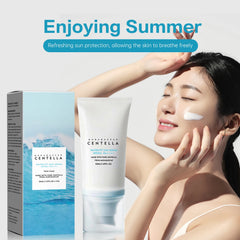 5 قطع كريم واقي من الشمس SPF50+ مع سنتيلا، حماية قوية من الأشعة فوق البنفسجية، واقي شمس مائي للجسم والوجه، مرطب للعناية بالبشرة